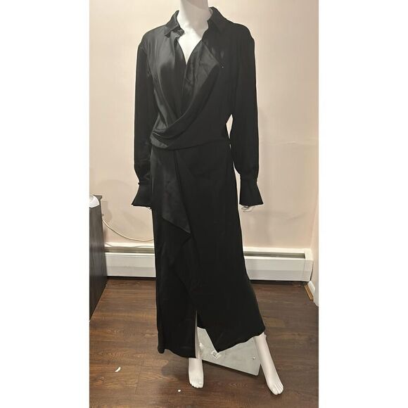Simkhai Talita Black Draped Front Maxi Dress Size 10 - Picture 3 of 12